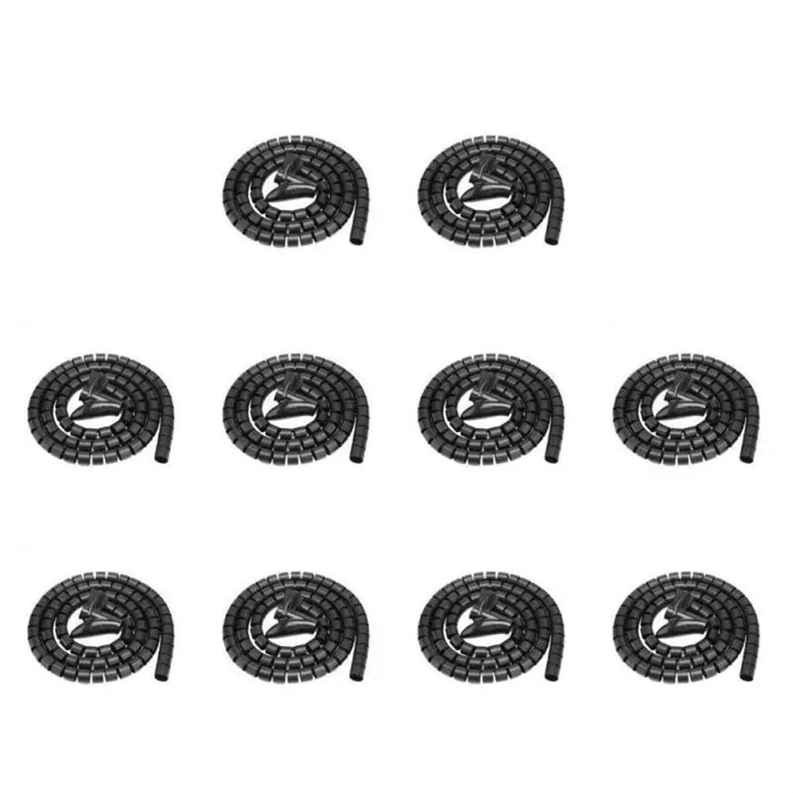 Avvolgicavo flessibile a spirale da 22 mm ID, organizzatore for la gestione dei cavi, tubo di protezione for cavi e fili proteggere la manica(Nero,10 Meters)