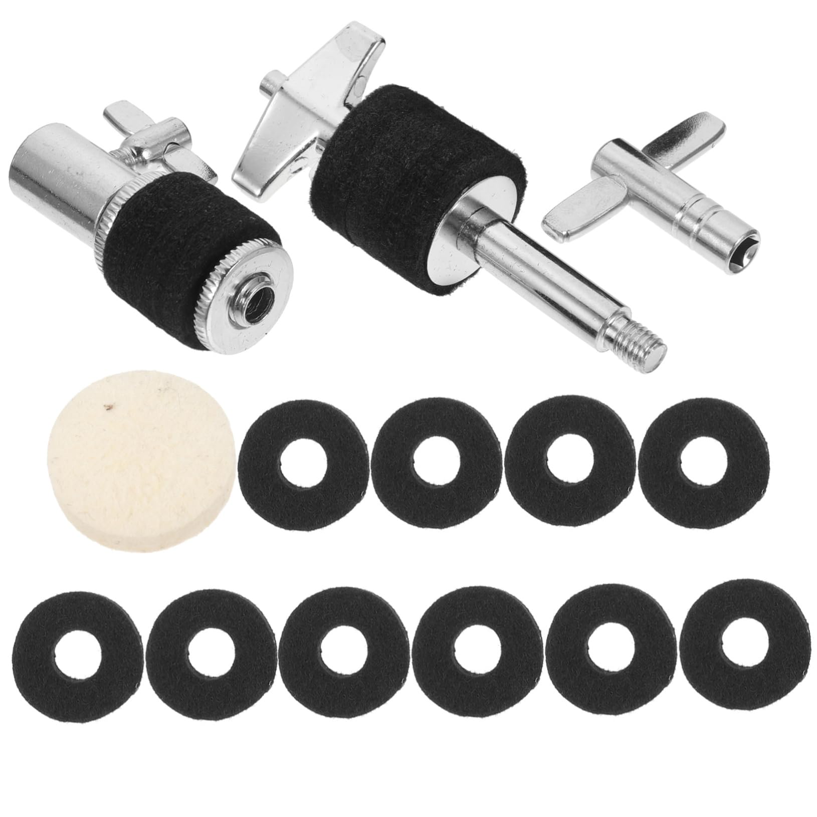 Gatuida 1 Set Drum Hi Hat with Felt Washers and Drum Key Durable Cymbal Accessories for Percussion Instruments Sturdy and Design