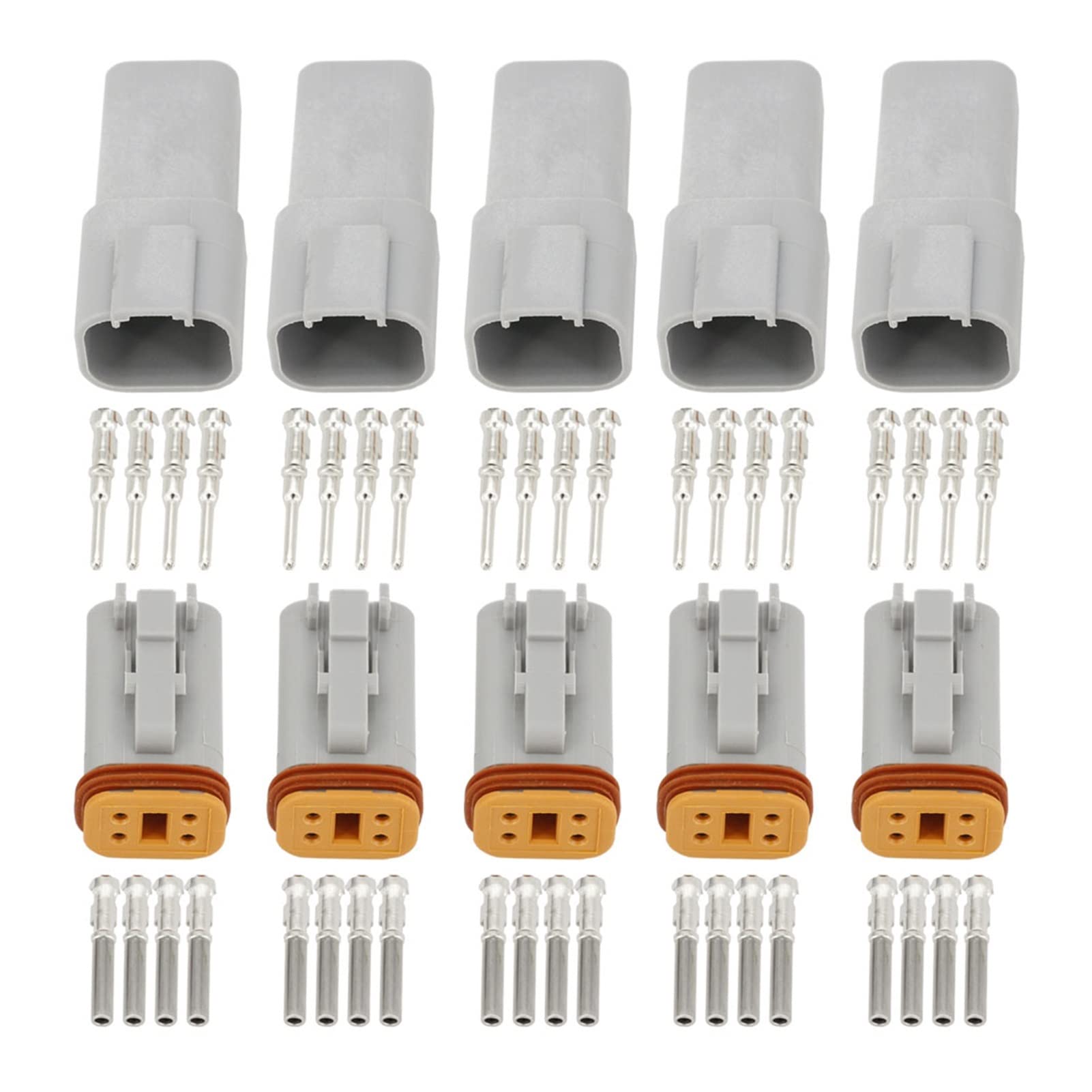 5 juegos DJ3041Y-1.6-11/21 DT Conectores 4 PIN DT04-4P DT06-4S Conector de cable a prueba automóviles eléctrico 22-1 6awg