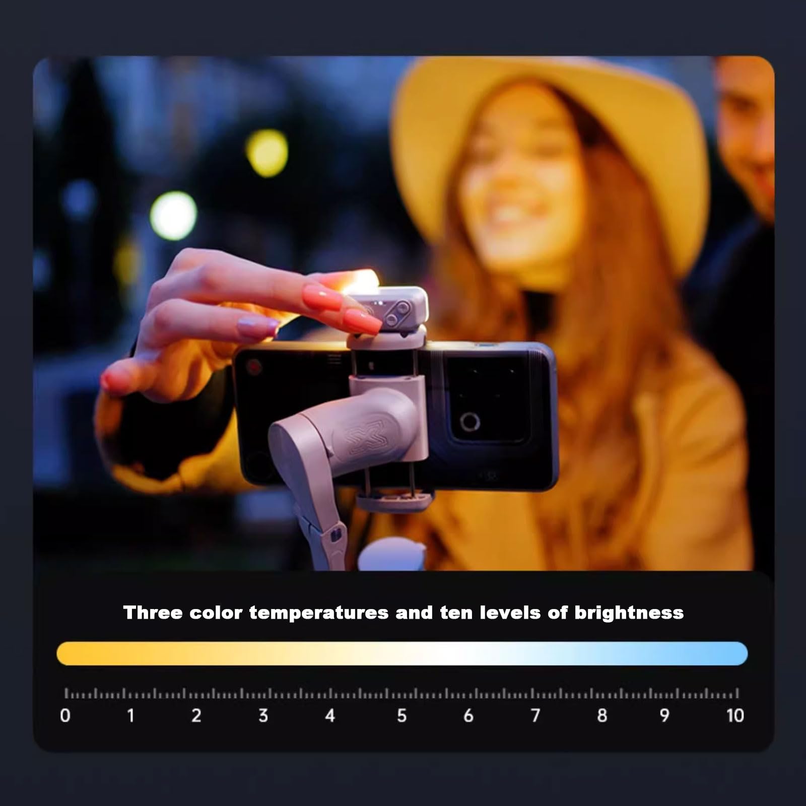 Stabilisateur de cardan, trépied pour perche à selfie avec lumière de remplissage, stabilisateur de cardan à 3 axes pour smartphone, téléphone, appareil photo, stabilisateur pour enregistrement vidéo