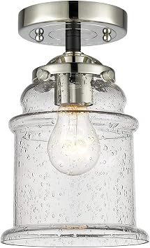Innovations 284-1C-BPN-G184-LED Canton 1 Light Semi-Flush Mount Part of The Nouveau Collection, Black Polished Nickel