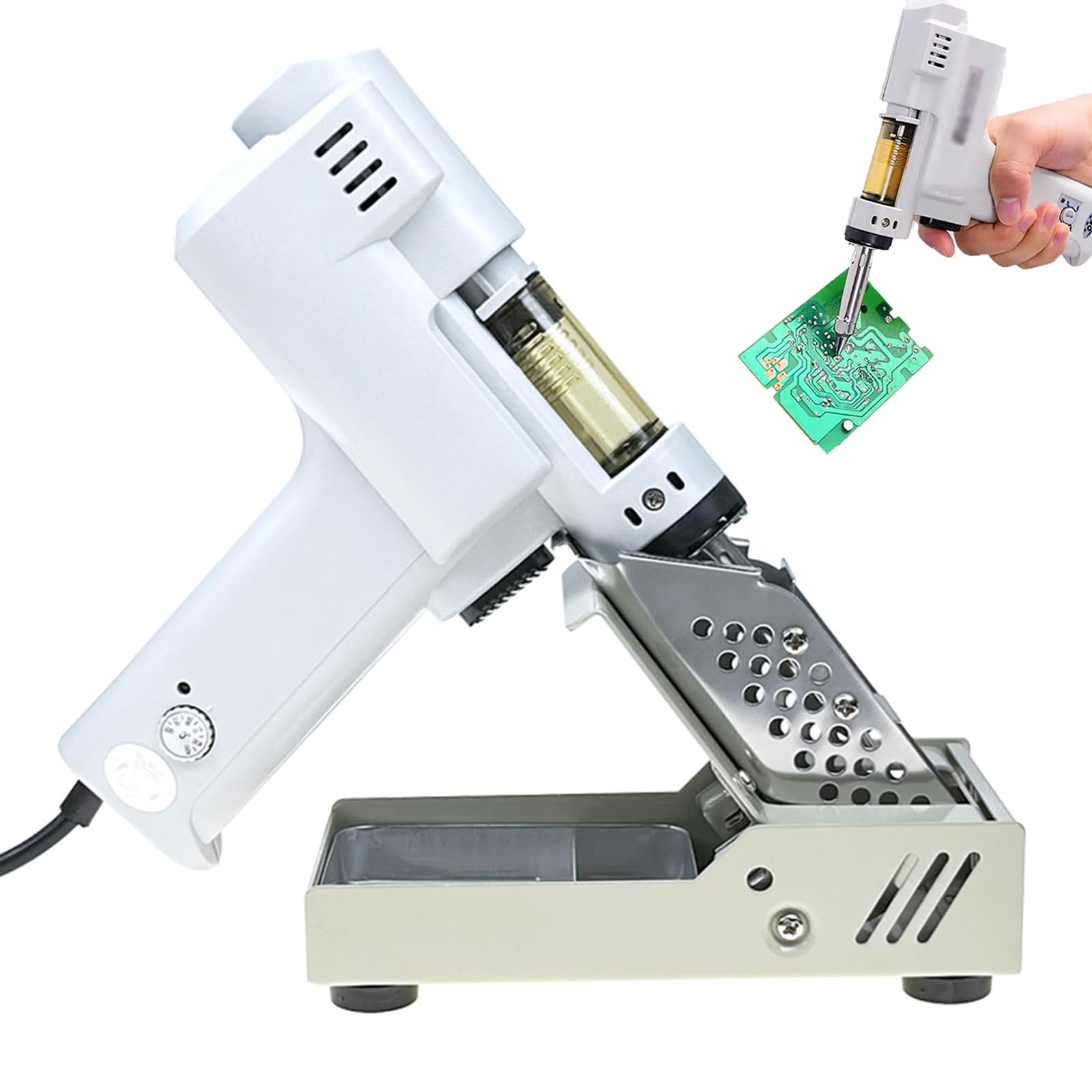 Elektryczny odsysacz cyny, elektryczny pistolet do odlutowywania, regulowana temperatura 350-450℃, szybkie nagrzewanie, idealny do napraw elektroniki i usuwania lutu w projektach DIY.