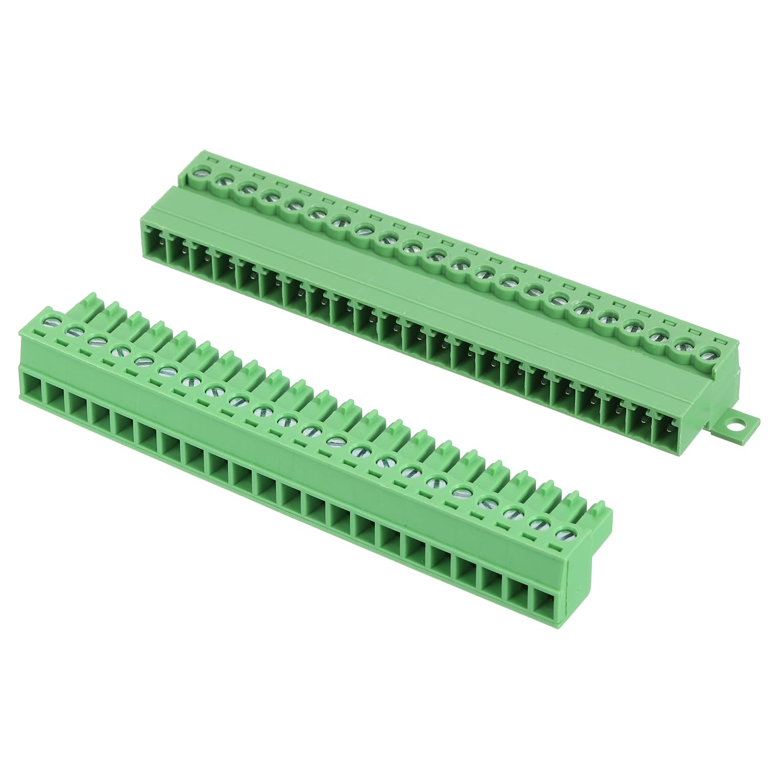 sourcing map 22 Pin Screw Terminal Block Connector,3.81mm/0.15 Inch Pitch Male & Female PCB Mount Screw Terminal 300V 8A Green Terminal Block Connector for Home Electronic Project