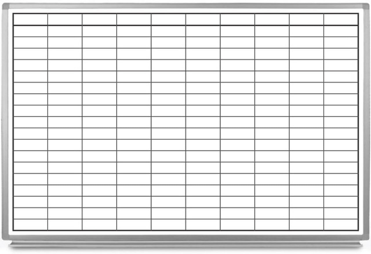 Creative Safety Supply Blank Grid Dry-Erase Whiteboard 48" x 36"