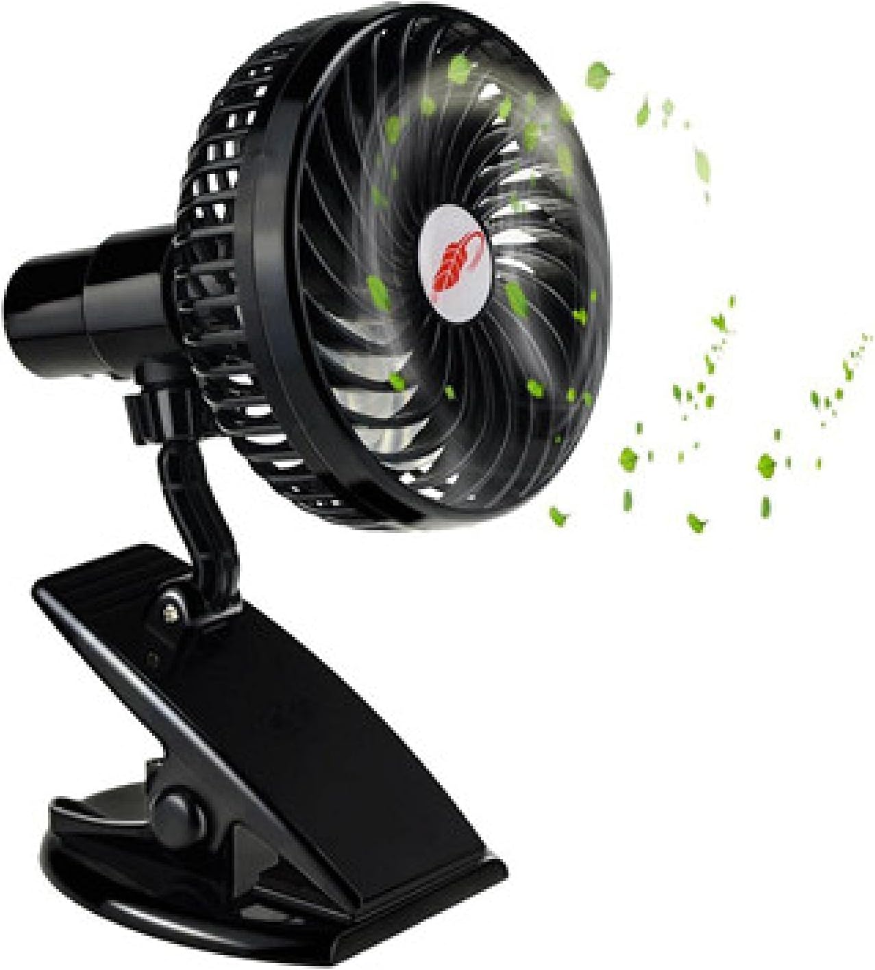 Mini silent clip-on fan with rechargeable silent 4- blade stroller fan portable air-cooled 3 -speed desktop USB fan with USB output black