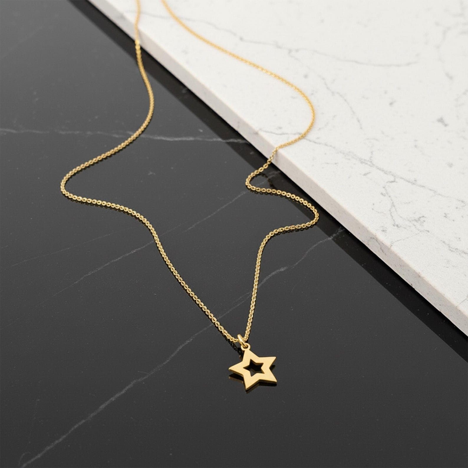 Argento sterling 925 stella collana gioielli delicati per ogni giorno compleanno