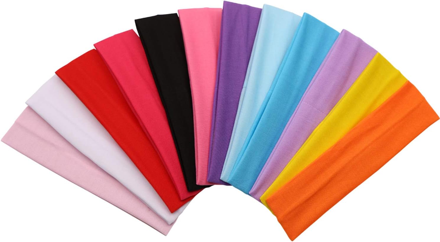 12 Packs Soft Stretchy Elastic Headbands - Beauty Head Wraps and Hair Accessories for Women and Girls