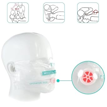 Pack of 5pcs CPR Face Shield Mask Keychain Keying CPR Face Shields Pocket Mask (Pink-5)