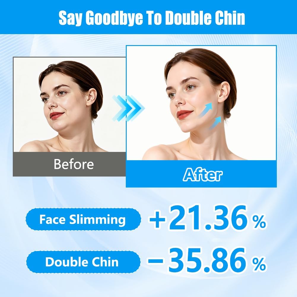 Electric Double Chin Reducer, Chin Lifting Machine with 8 Modes & 15, 42°C Constant Temperature, Adjustable Intensities, Women's V Line Face Shaper for Skin Care