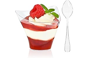 TOFLEN Vasitos Mini para Postres 4 Oz con Cucharas, 50 Pcs Vasos...