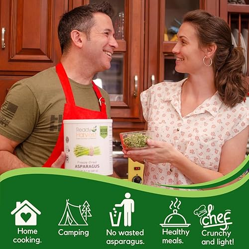 Miniatura 3 de Ready Harvest Espárragos liofilizados frescos alternativos de espárragos enlatados  Alimentos liofilizados Verduras liofilizadas  Suministros de