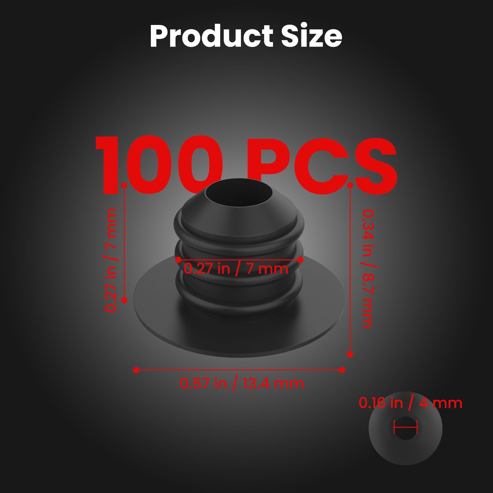 ZIUZI 100Pcs Pegboard Hook Locks, Peg Board Locks Stoppers Fit for 1/4 Inch Peg Board for Stopping Hooks from Falling Off (Black)