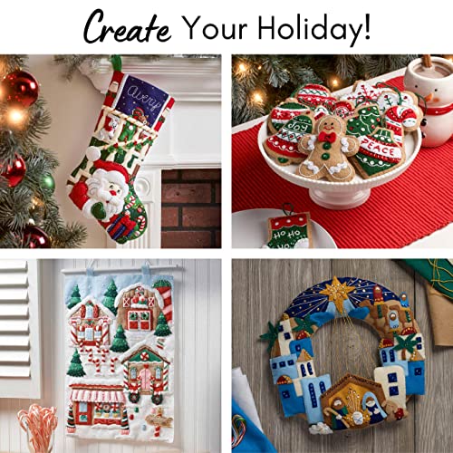 Bucilla 89577E Holiday Favorites, Felt Applique 6 Piece Ornament Making Kit thumb #3