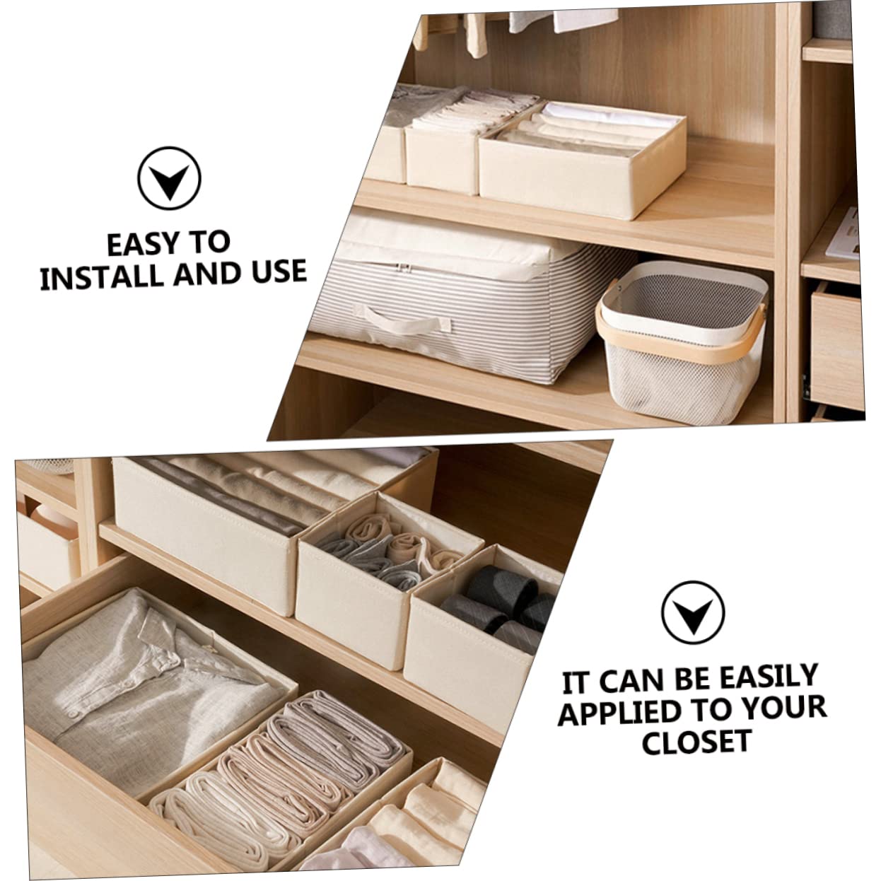 BESTOYARD 3piezas Caja De Almacenamiento De Ropa Interior Compartimentos Organizador Para Ropa Interior Para Armarios y Contenedor De Tela Para Calcetines y Sujetadores y Calcetines