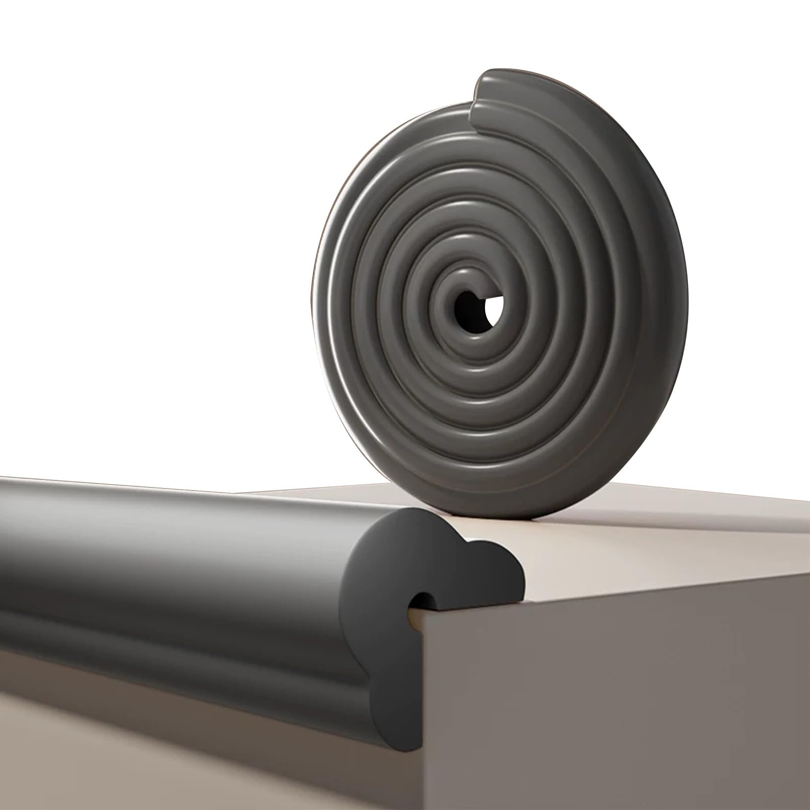 Edge Protector, Self Adhesive Backing, NBR Foam Rubber, Furniture Corner Protectors, Thickened 0.6 In, for Wood, Glass, Marble Surfaces(Black,8m/26.2ft)