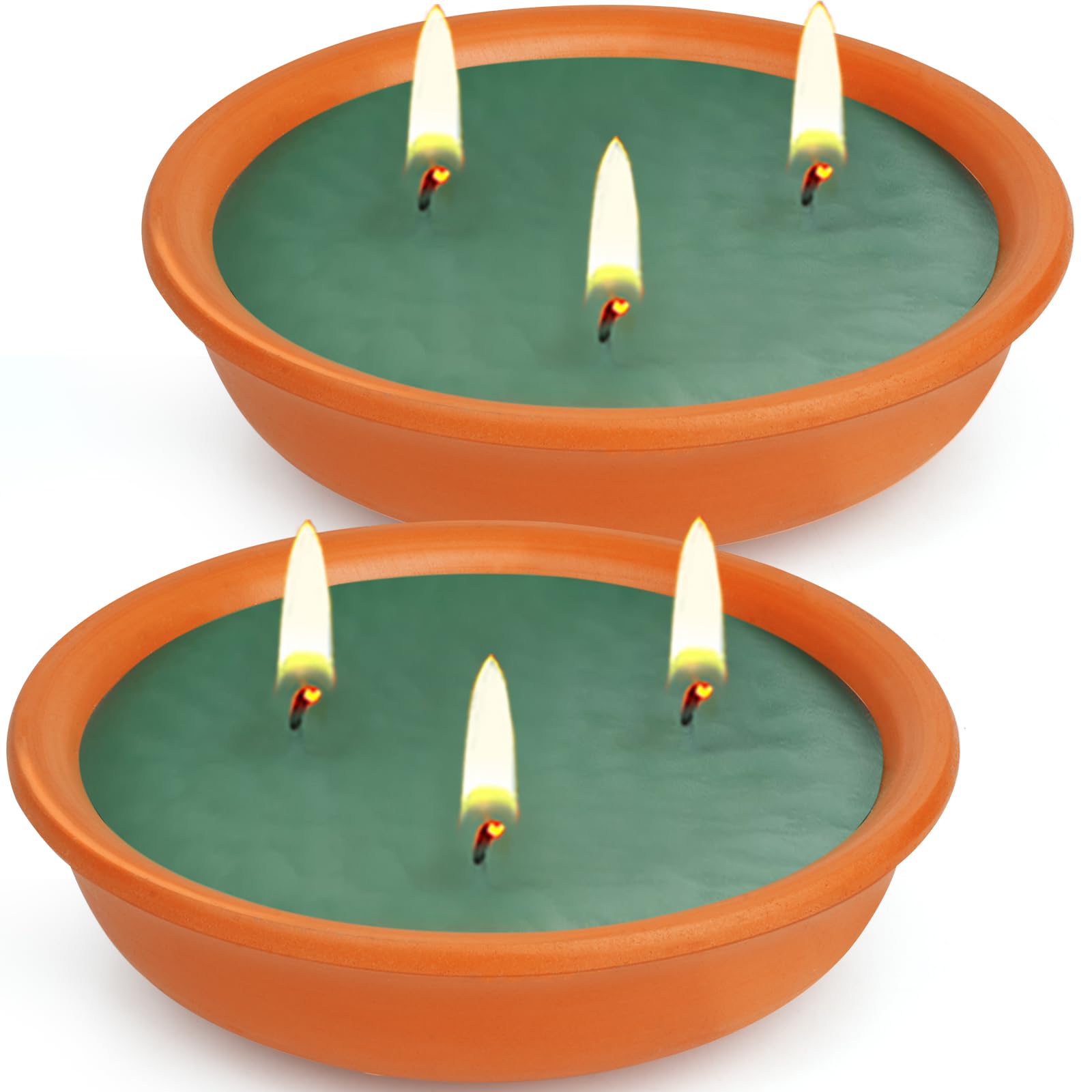 Candela alla citronella per esterni, 2 Candele Citronella Esterno, realizzate con olio di citronella e cera di soia naturale – Ideali per giardino, balcone, patio e campeggio, 14,5 Cm ø