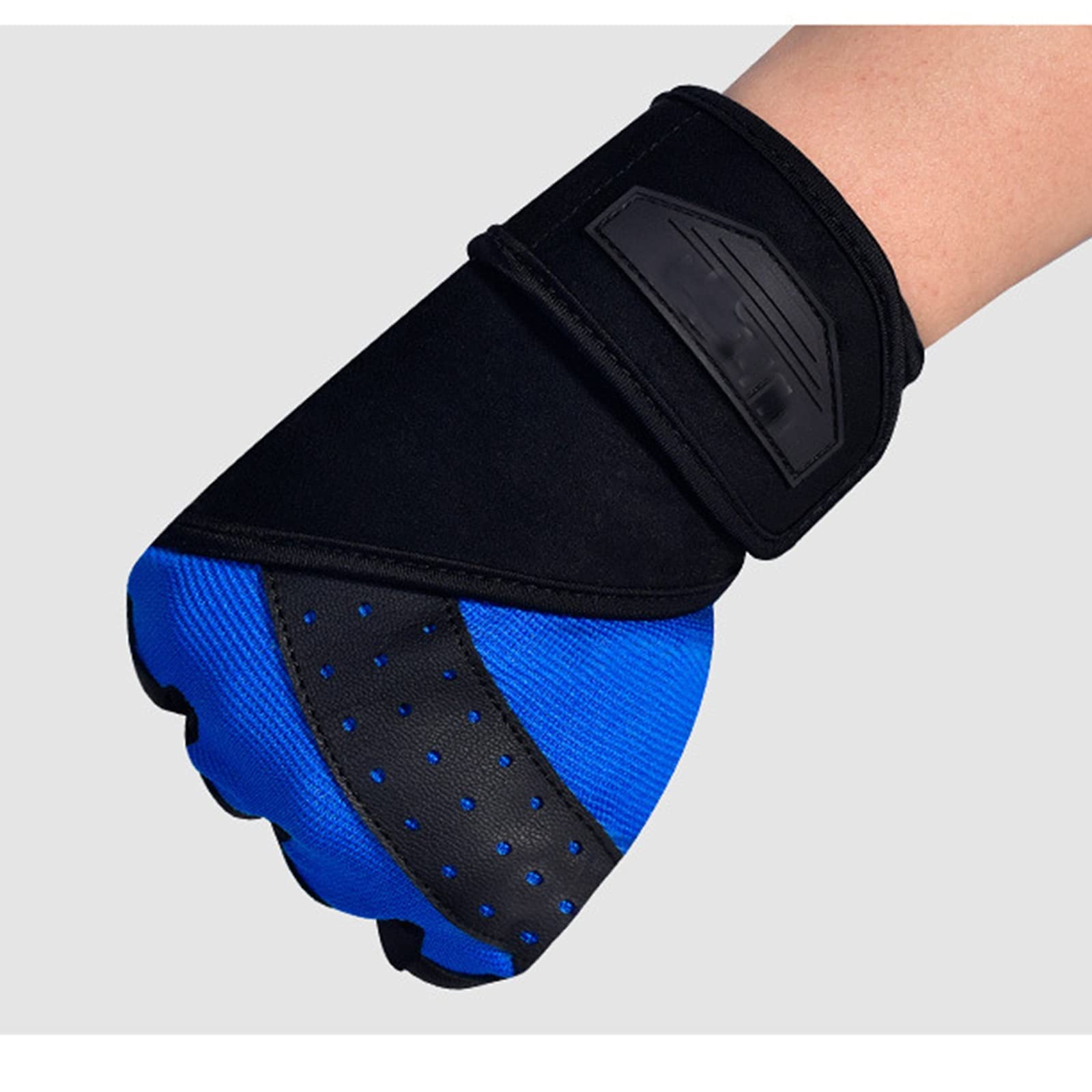 Wilitto, guanti da palestra con supporto per il polso, guanti da sollevamento pesi, guanti sportivi traspiranti, per allenamento crossfit, adatti per uomini e donne, blu, taglia M