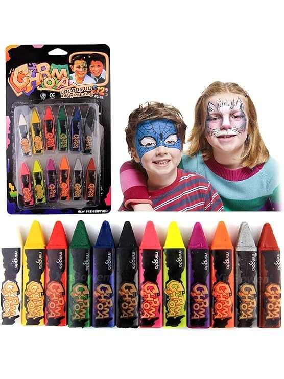 MFH Face and Body Paint Crayons (Pack of 12) , Easy to Use Stick Crayons For KIds and Adults for Face and Body Painting (B0D11RXCT7) Amazon Price History, Amazon Price Tracker