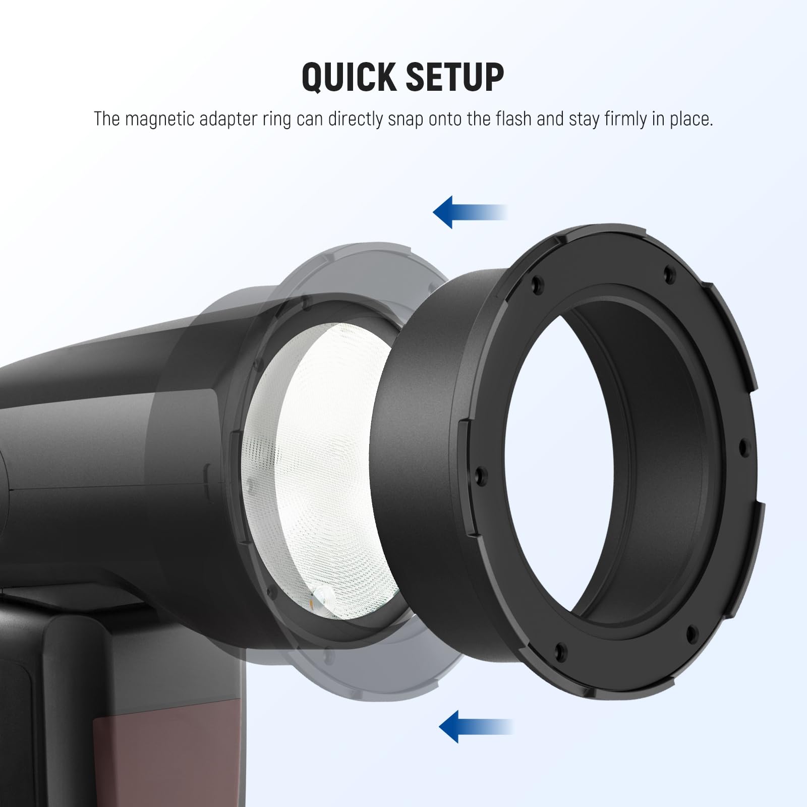 NEEWER Adaptateur magnétique pour Flash Rond, Support de Montage magnétique en Silicone, diffuseur de lumière Compatible avec Godox V1/V1 Pro, NEEWER Q120 Z2 Q120 Series, tête Ronde Speedlight, CRS13