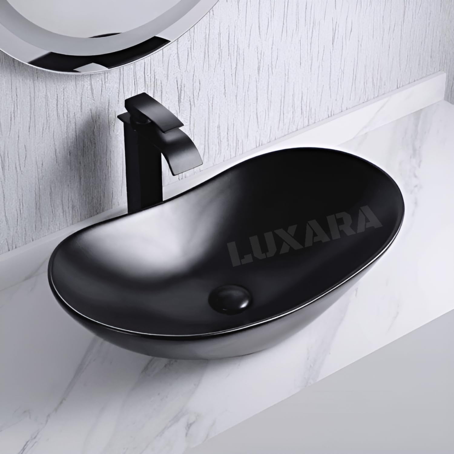 LUXARA Ceramic Wash Basin - Modern Bathroom Sink -9