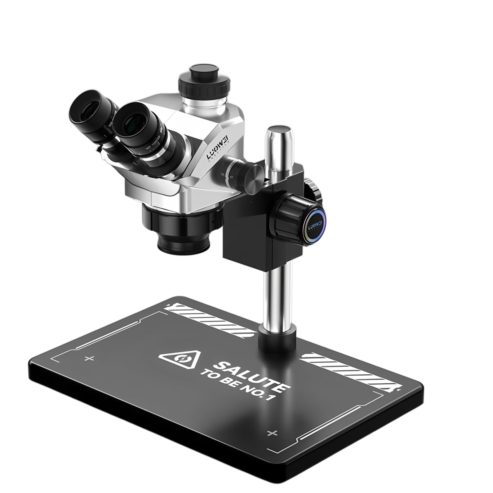 LUOWEI HDLW-TR01-B3TV Microscopio Trinocular, 7-50X, luz LED
