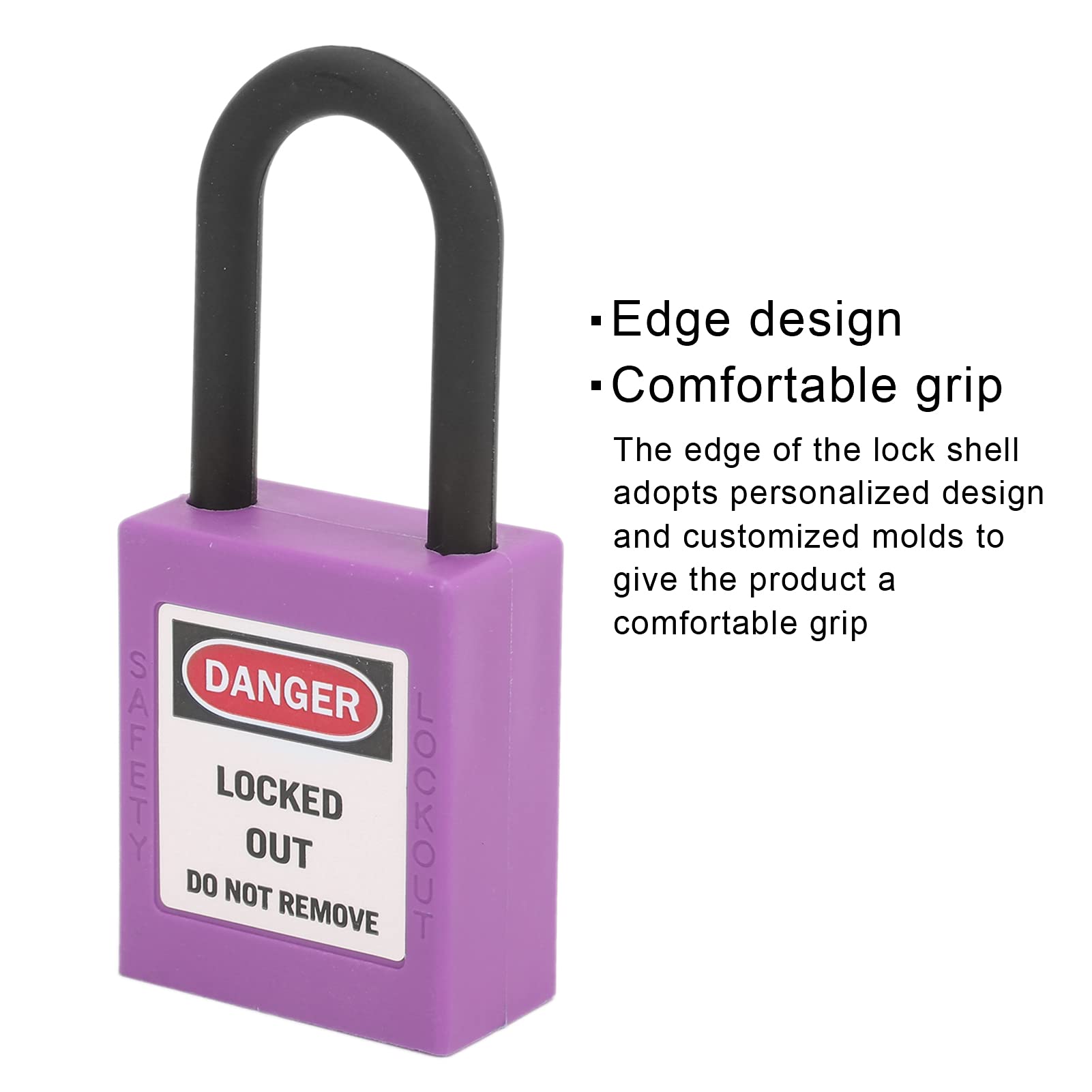 Juego de cerraduras de bloqueo y etiquetado, 10 juegos de candado de seguridad, bloqueo de candado de 38 mm con 10 llaves, bloqueo y etiquetado para estaciones y dispositivos de (Purple)
