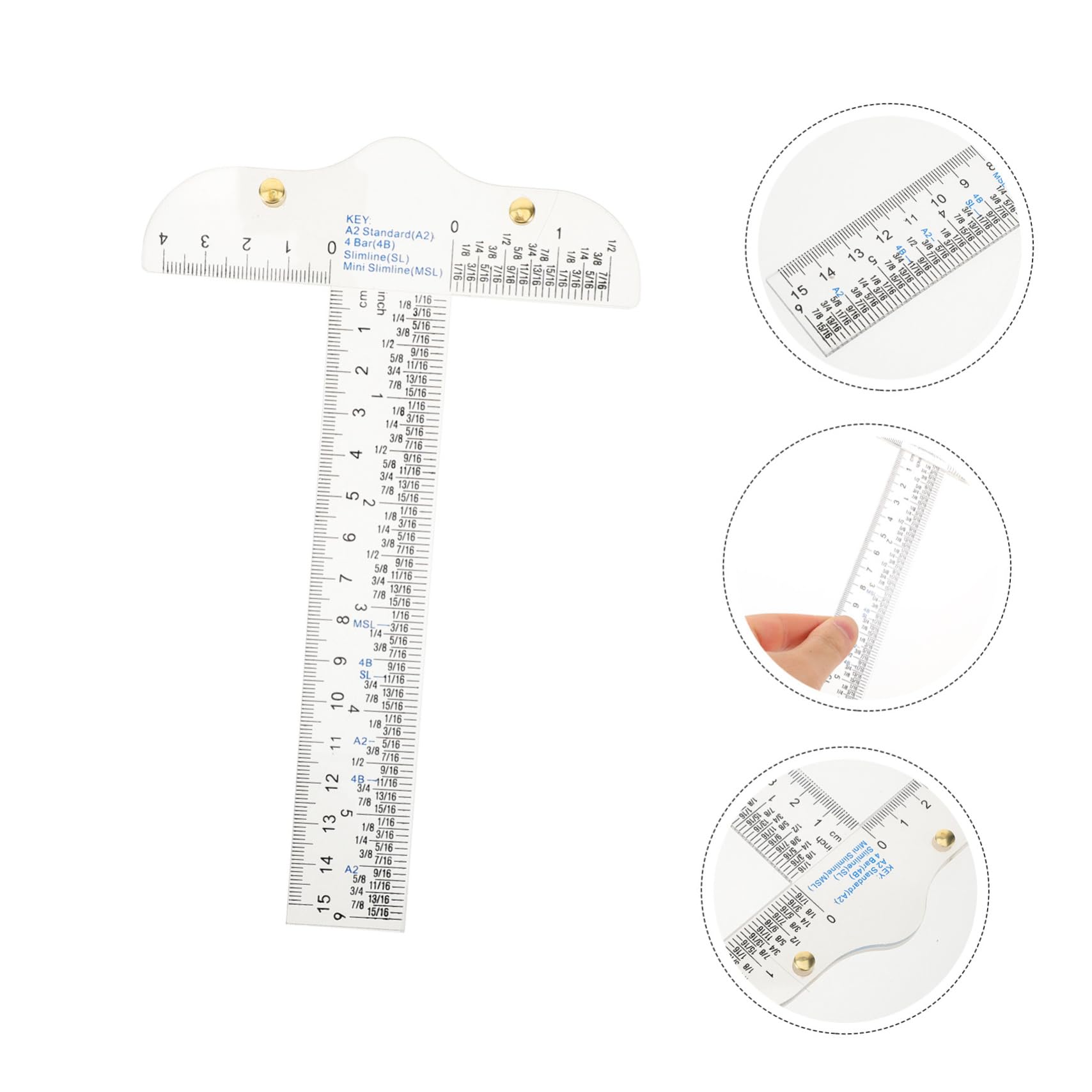 TEHAUX 5pezzi Righello t Trasparente Plastica Acrilica Per Disegno e Progettazione Strumento Di Misura Portatile Per Angoli Precisi e Layout Di Progetti