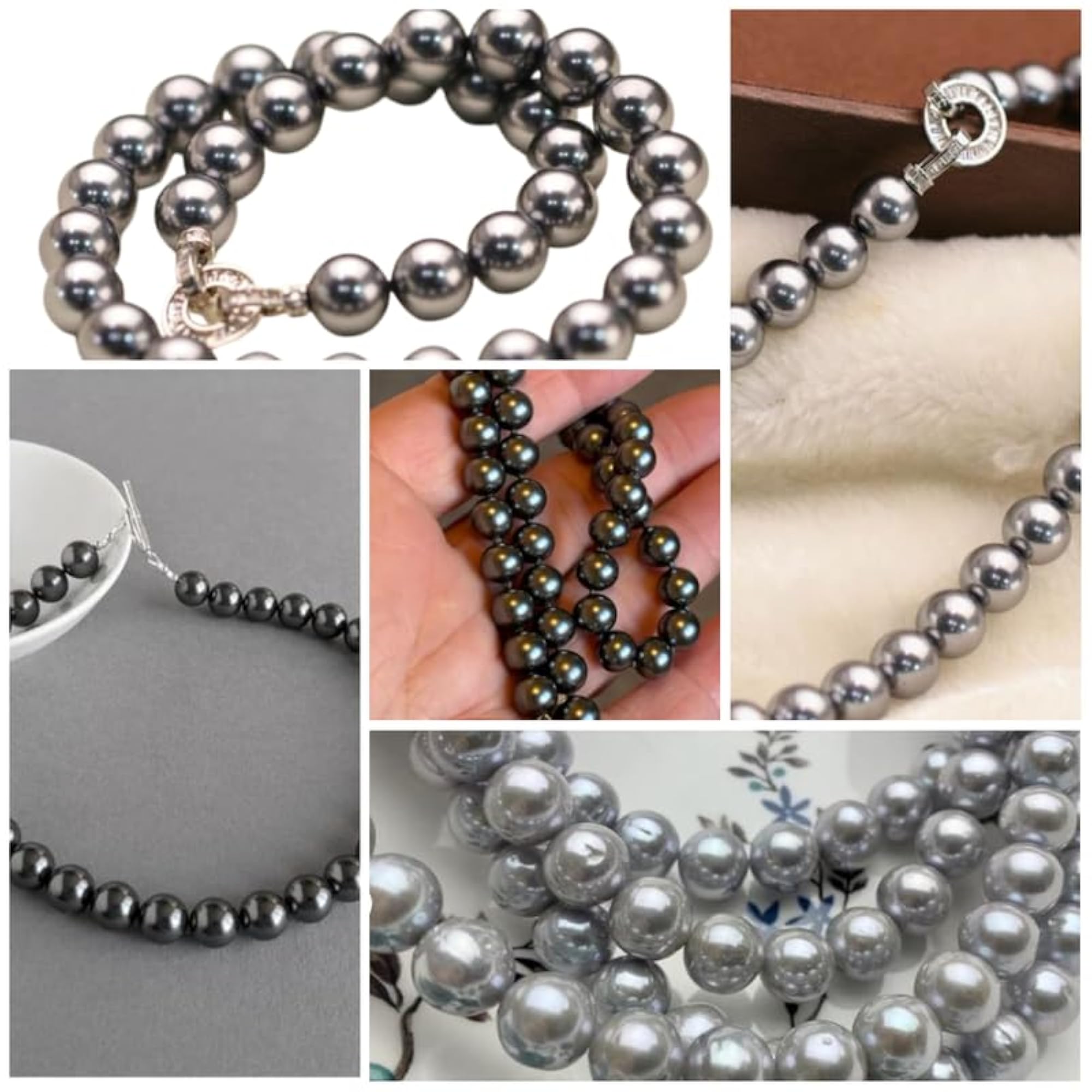 Women's Certified South Sea Grey Pearl Necklace, 54 Beads