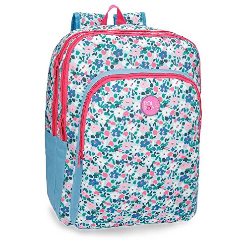 Roll Road Pretty Blue Mochila Escolar Doble Compartimento Multicolor 32x44x15 cms Poliéster