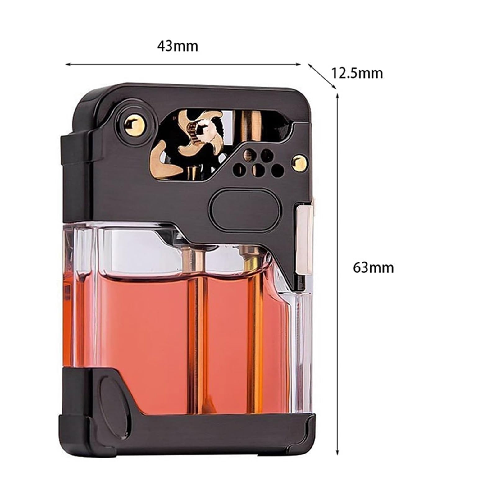 Encendedor retro de queroseno, resistente al viento, con depósito de combustible transparente y bloqueo de seguridad, ideal para coleccionar, acampar o regalo único