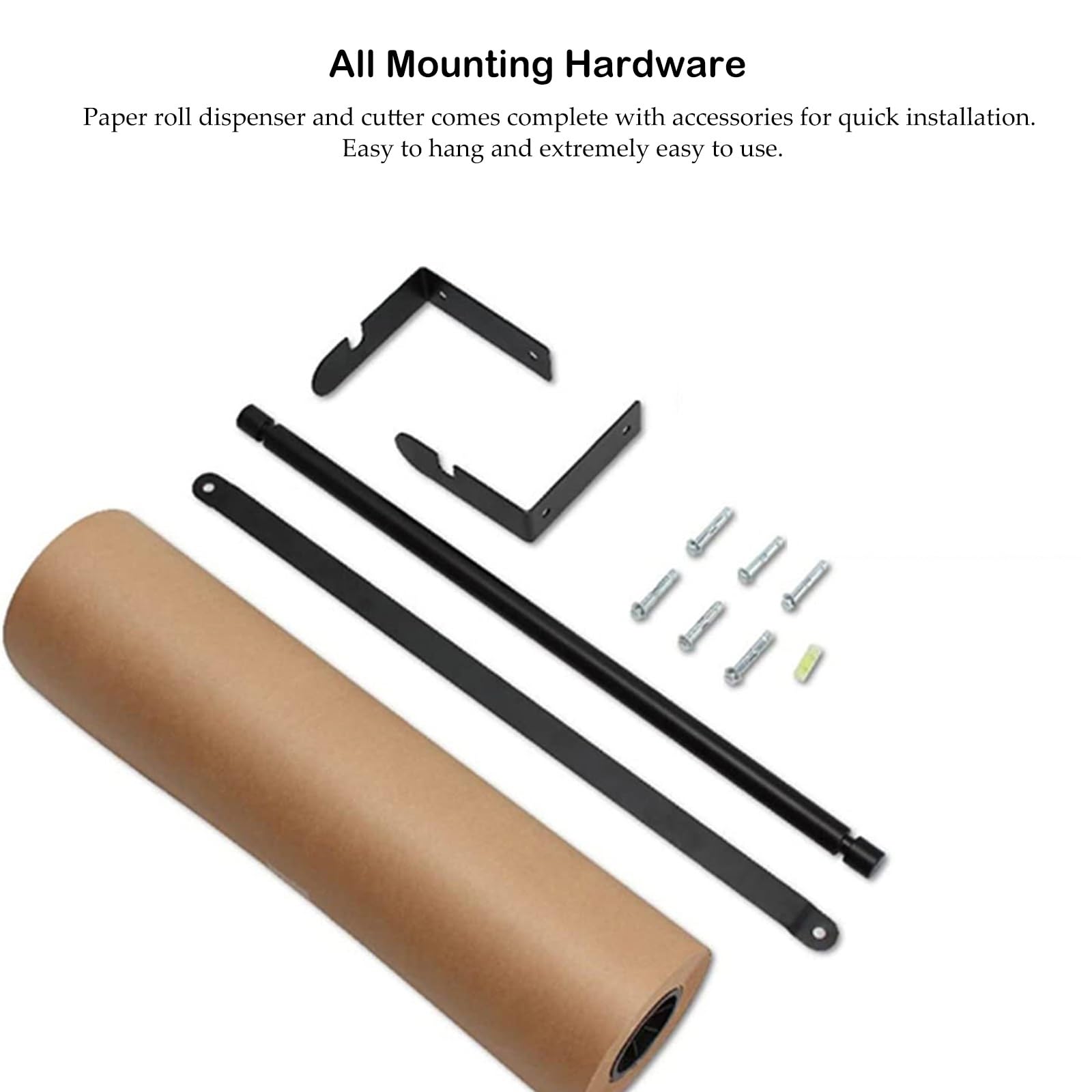 Distributeur De Papier Kraft Robuste (37/67/97/127 Cm) pour Salles De Classe, Rouleau Suspendu avec Coupe-Papier Intégré, Noir, Largeur 67 Cm.