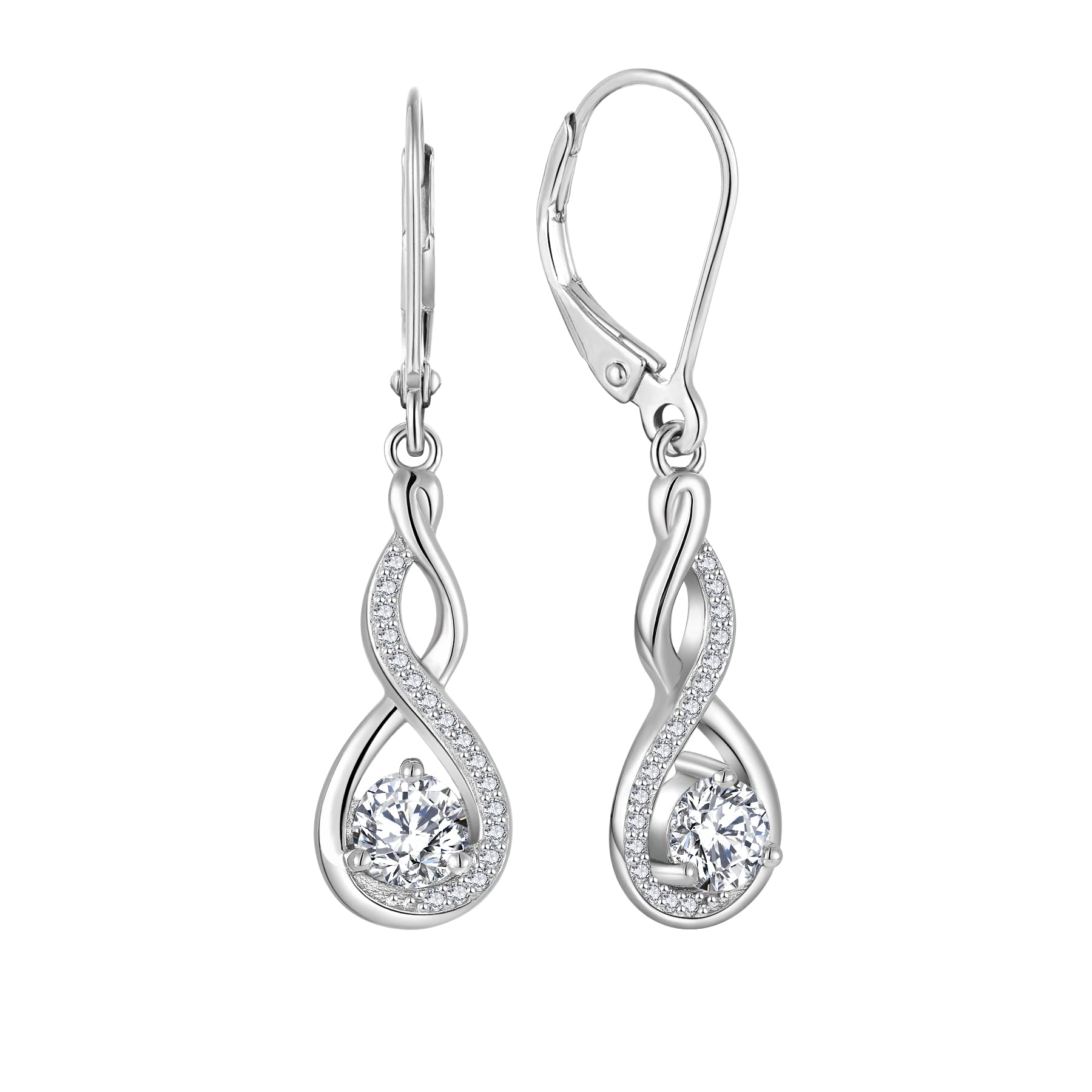 Starchenie Unendlichkeit Ohrringe 925 Sterling Silber mit Geburtsstein für Damen