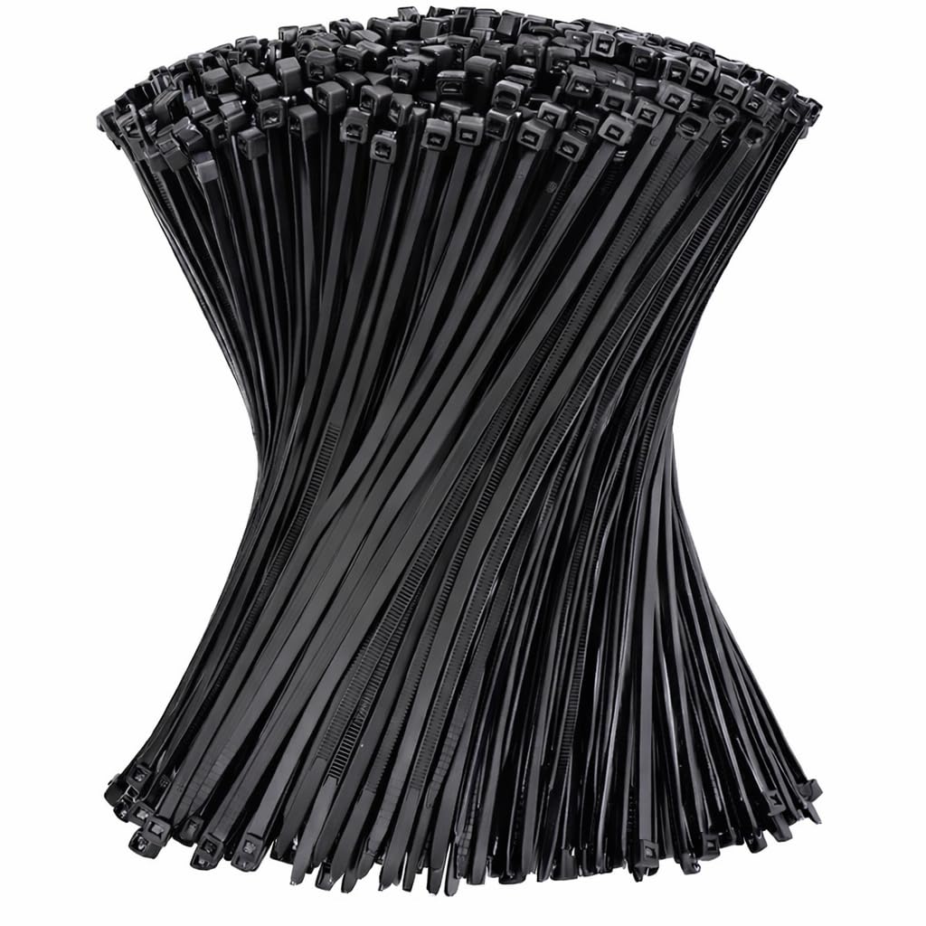 Black Nylon Cable Ties 100mm x 3mm – Pack of 100 Strong Zip Ties for Cable Management, Home, Office & DIY