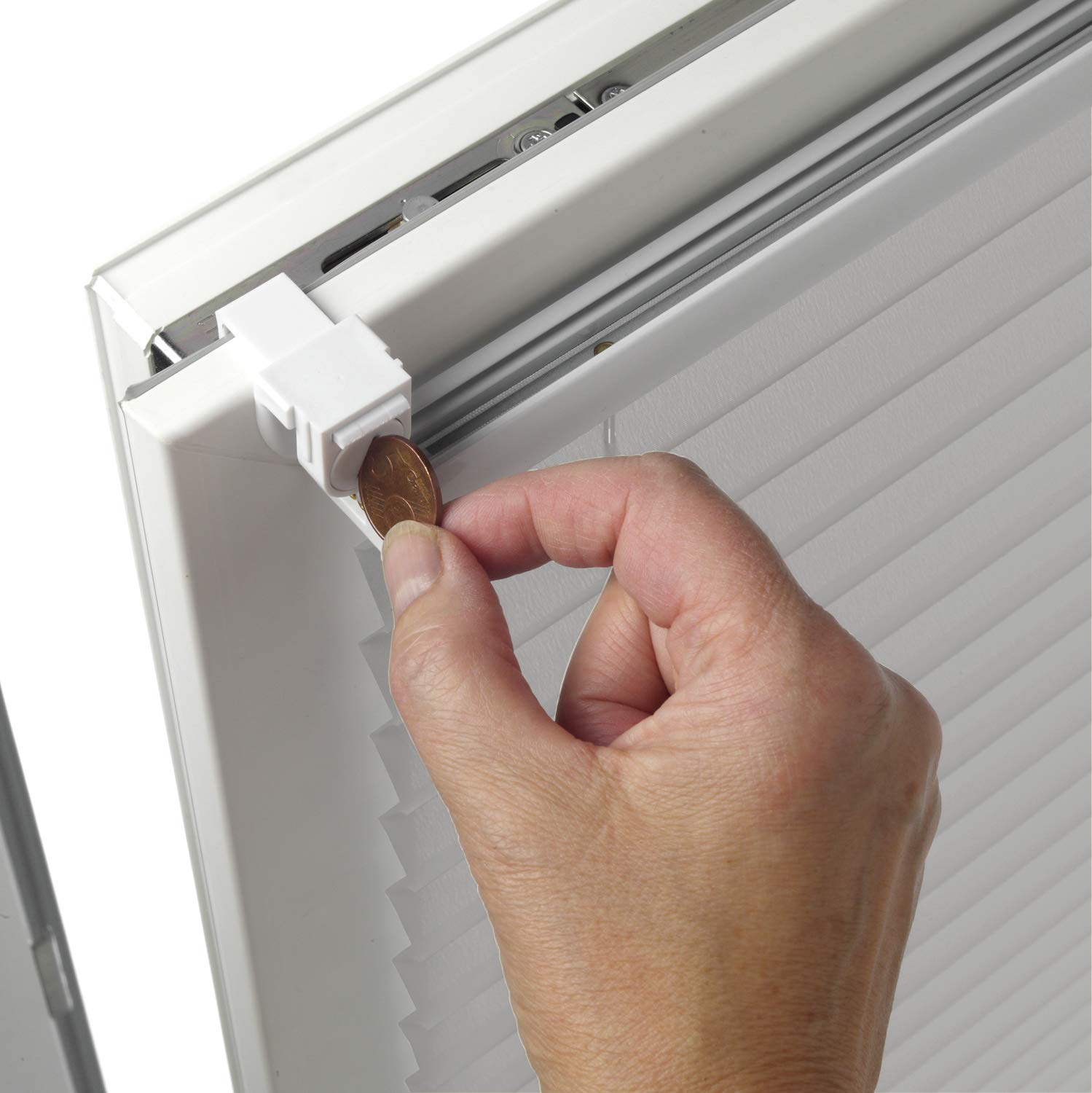Gardinia, Deco Company Estor Plisado Opaco, con Pinzas, Todas Las Piezas de Montaje Incluidas, Easyfix Dos rieles Control, Gris, 60 x 130 cm (Ancho Alto)