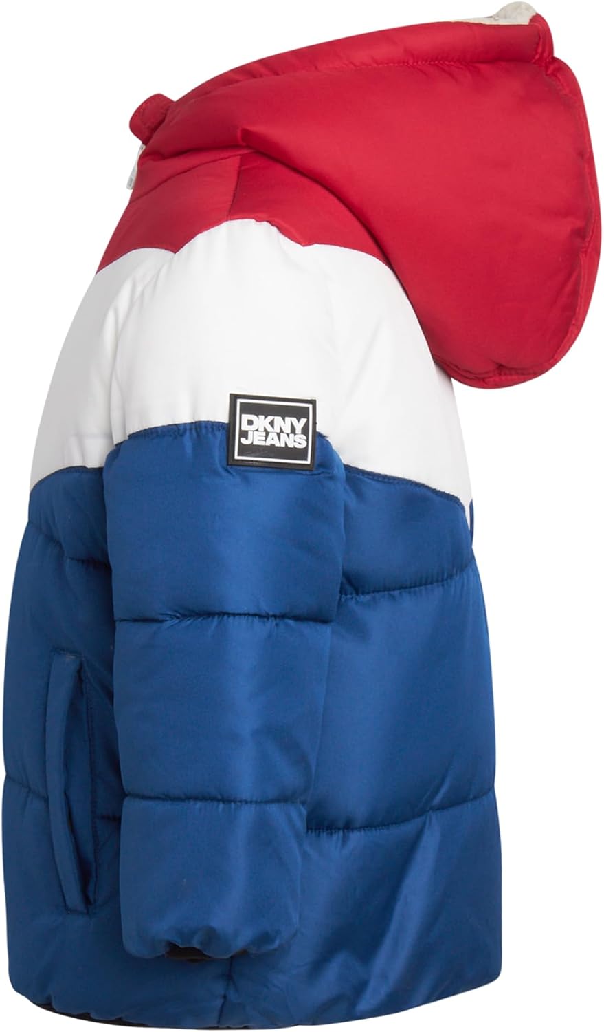 DKNY Baby Infant Boys' Puffer Jacket - Toddler Puffer Coat Full Zip Up Sherpa Lined Quilted Hooded Jacket (Sizes: 12M-4T) - Image 5