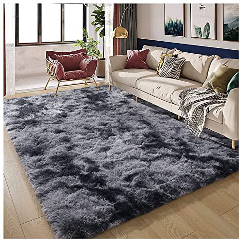 Bibykivn Teppich Wohnzimmer Hochflor Teppiche Waschbarer, 80x160 cm Moderner Langflor Teppiche...