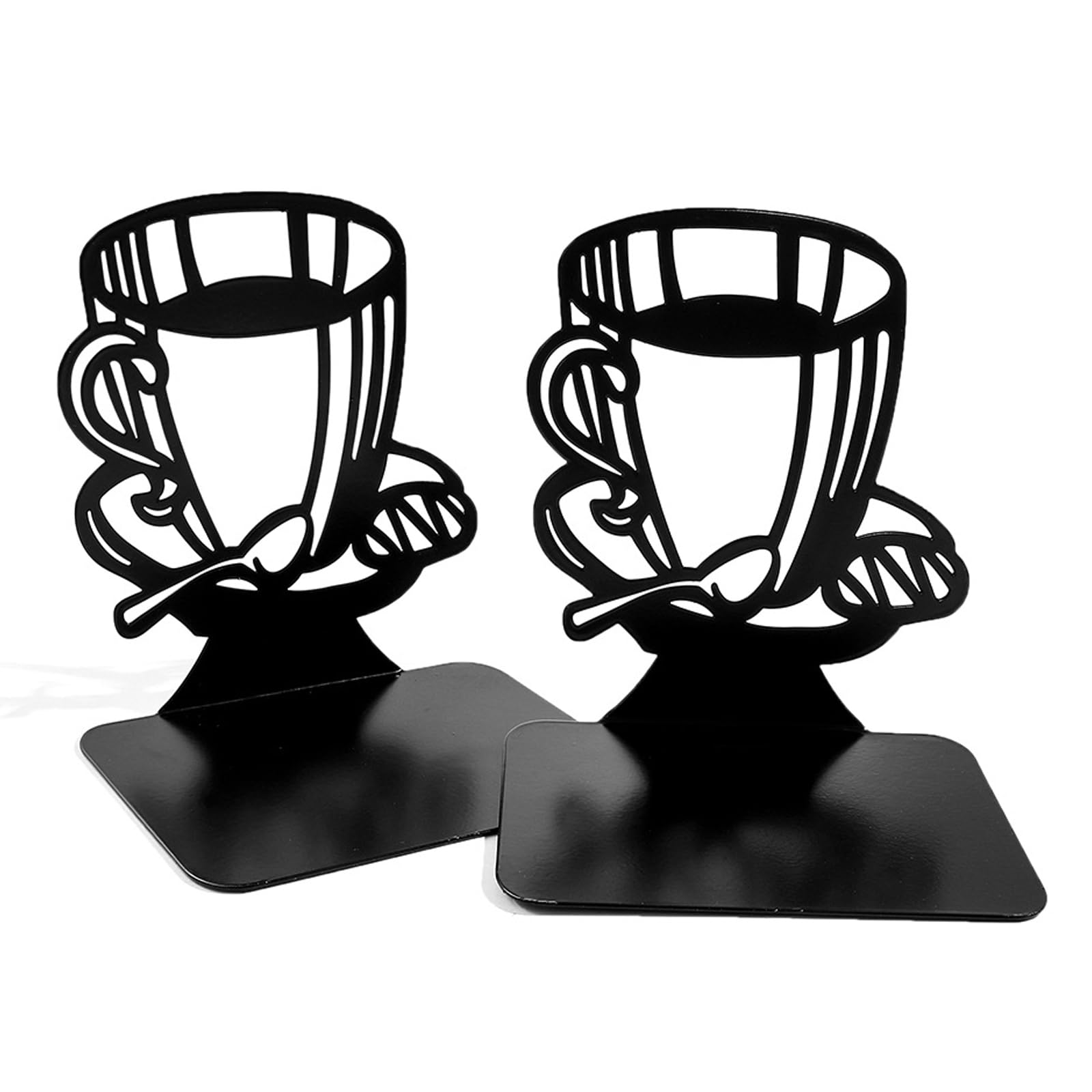 Metal Elegant Bookends Hollow Bookshelfs for Displaying Books, Music Sheets, Books Stand for Display, Book Display Stand Desktop Bookends
