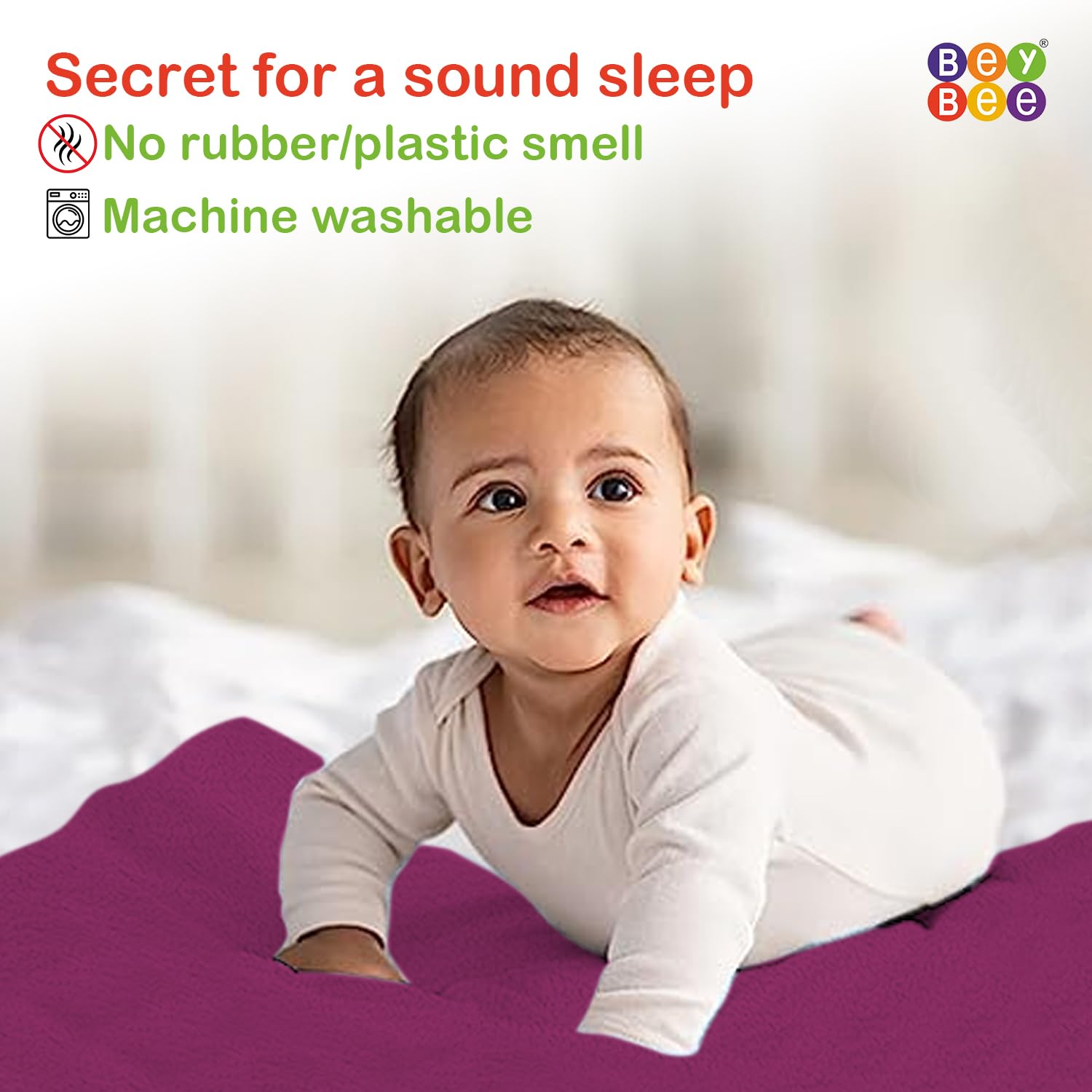 BeyBee Waterproof Quick Dry Sheet for Baby|Anti-Piling Fleece Extra Absorbent Washable Matress Protector| Baby Bed Protector Sheet for Toddler, (Large Pack of 2, 100x140cm, Rani Pink) - Image 4 thumbnail