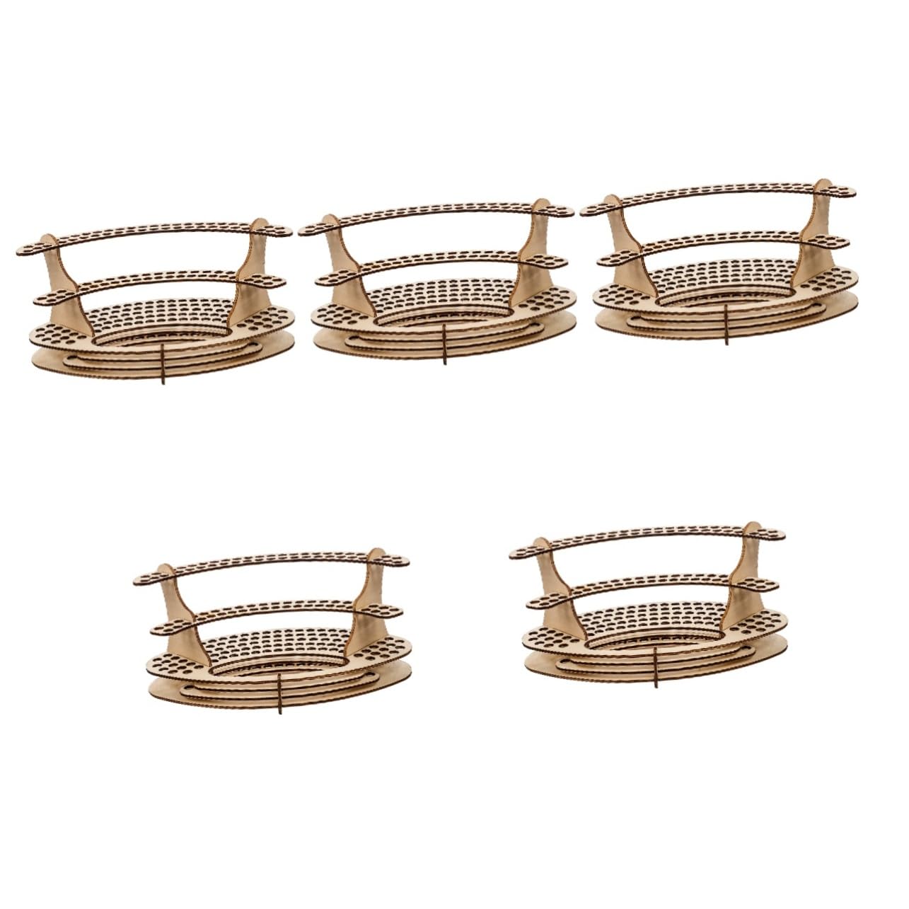 Housoutil 5 Stück Holz Stifthalter mit Slots Mehrschichtiger Schreibtisch Organizer Langlebiger Holz Stift Organizer für Büro und Zuhause Multifunktionaler Stiftehalter mit Mehreren Fächern