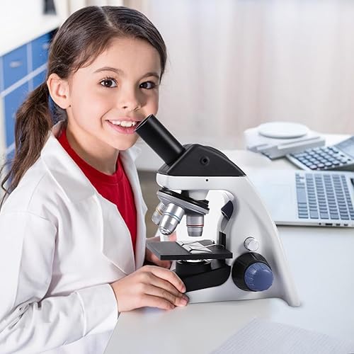 Miniatura 6 de eLabPal Microscopio para adultos y niños, microscopio compuesto 40X-2000X con iluminación LED dual, juego de diapositivas de microscopio y adaptador