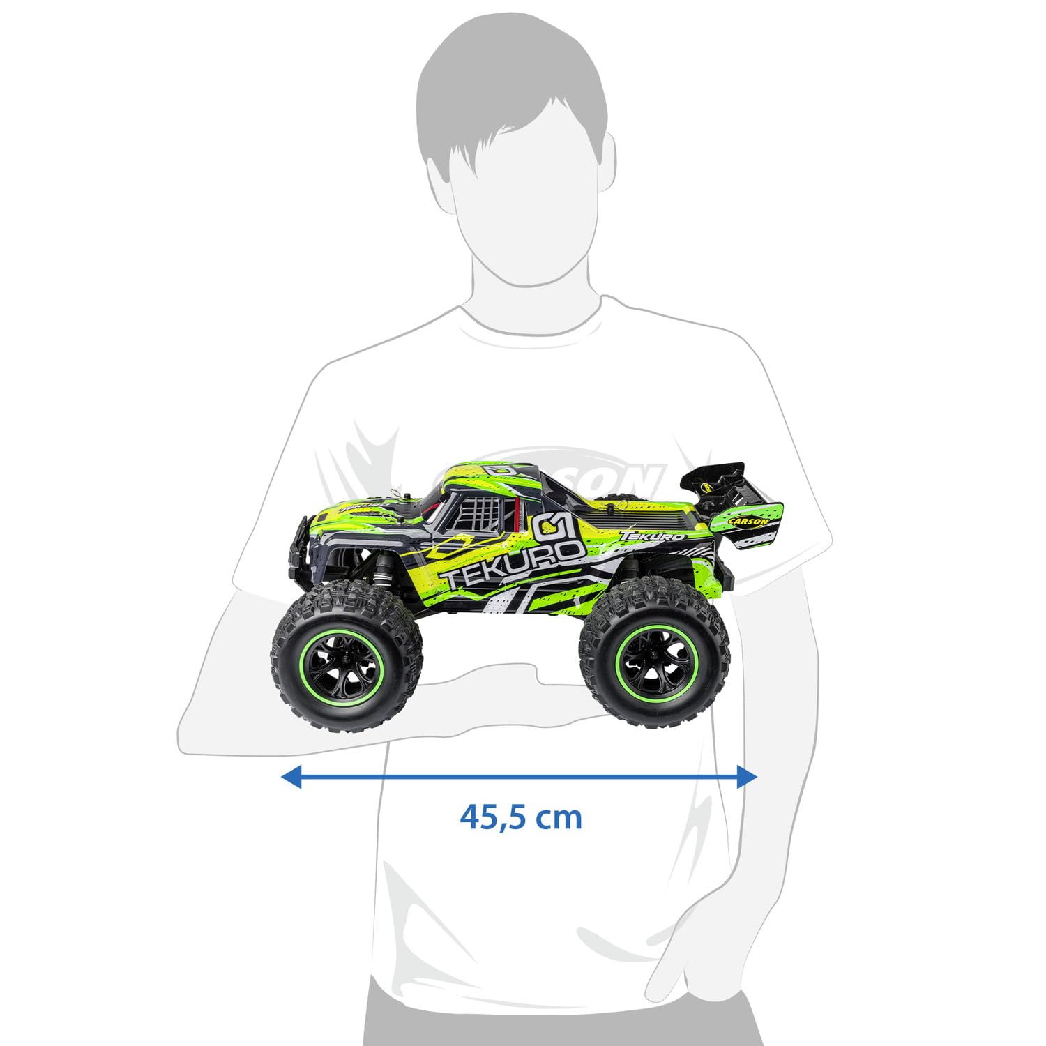 Carson 1:10 XS Tekuro 100% RTR grau/grün - Ferngesteuertes Auto, RC Buggy, inkl. Batterien und Fernsteuerung, Offroad Buggy, 40 km/h, RC Outdoor, 4WD
