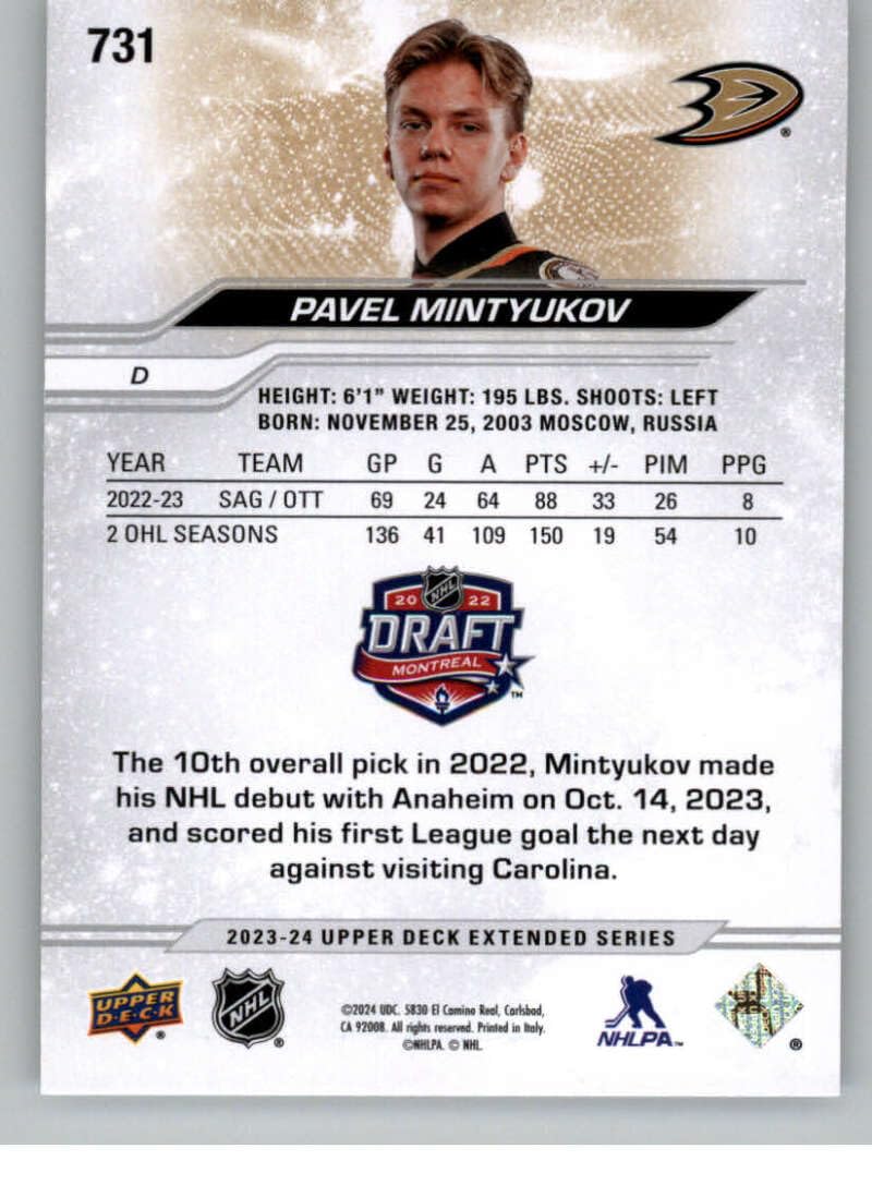 Amazon.com: 2023-24 Upper Deck Extended Series #731 Pavel