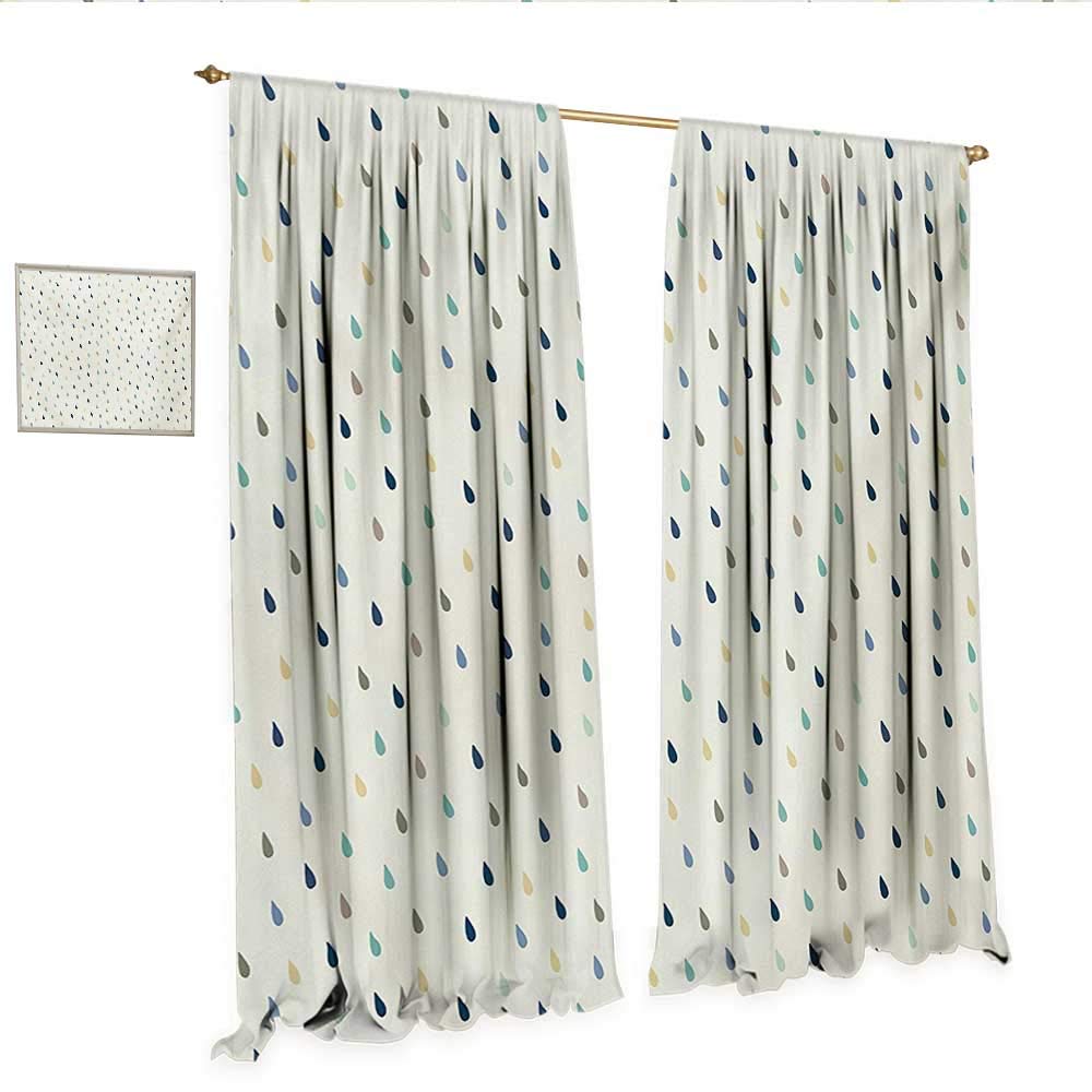 Abstract Decor Curtains by Saturated Spherical Teardrop Shaped Rain Water Drops Particles Design Fusion Image Patterned Drape for Glass Door W84 x L108 Multicolor.jpg