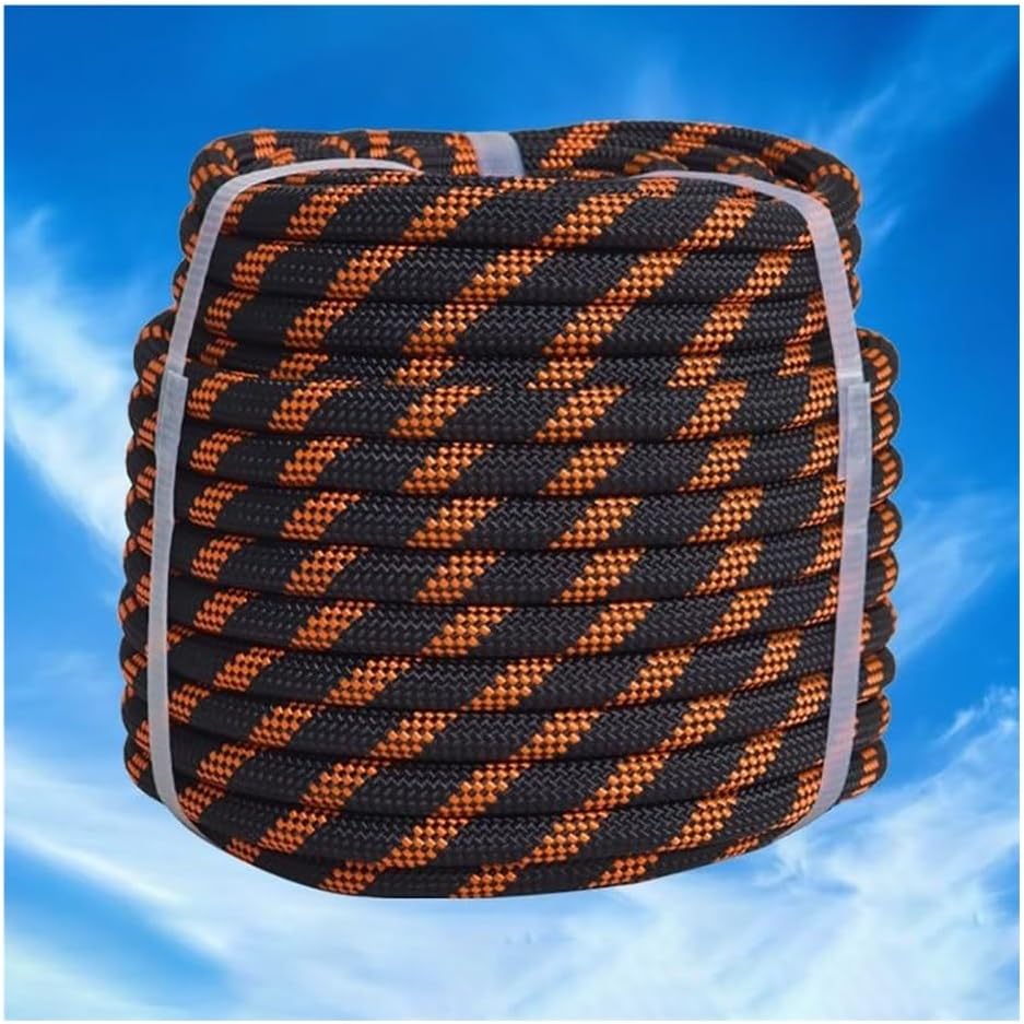 Arborist Tree Pulling Rope，32-328 Feet Tree Swing Rope for Rigging, Outdoor High Strength Double Braided Polyester 48 Strands Cord for Anchor Mooring Cargo(10mmx10m)