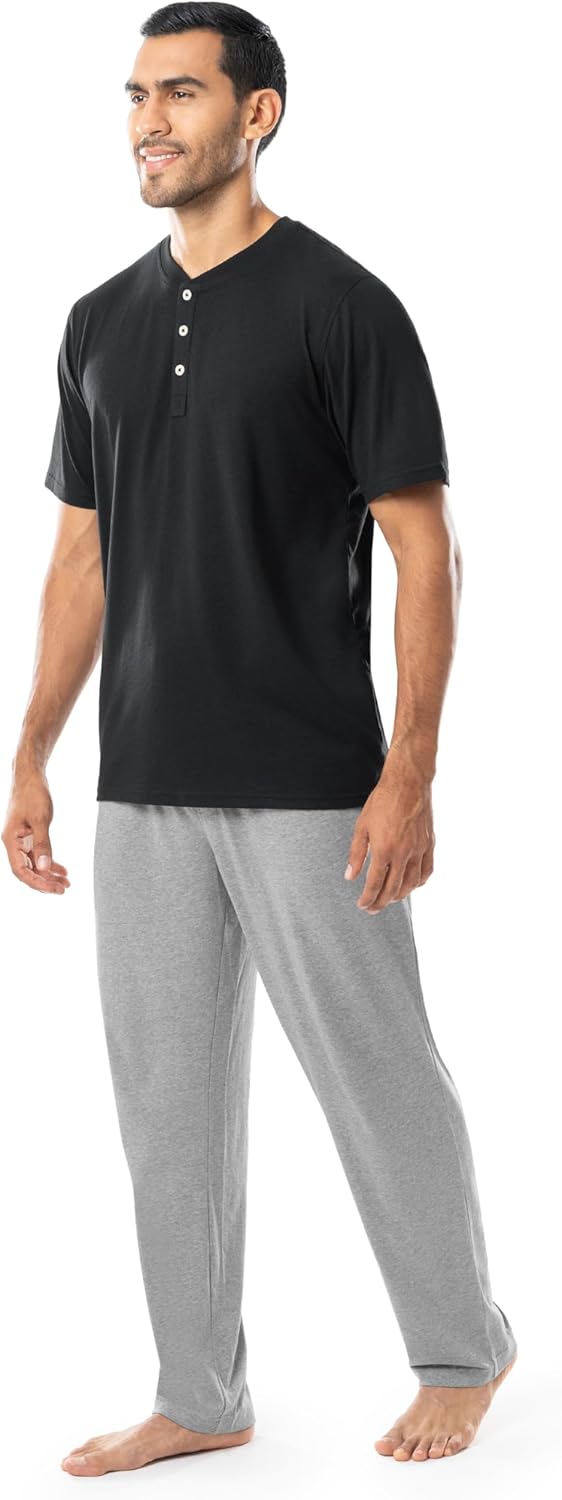 Fruit of the Loom Men's 2-piece Jersey Knit Pajama Set