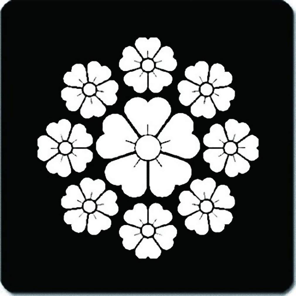 Amazon.co.jp: 家紋シール 九曜桜紋 24cm x 24cm KS24-0976W 白