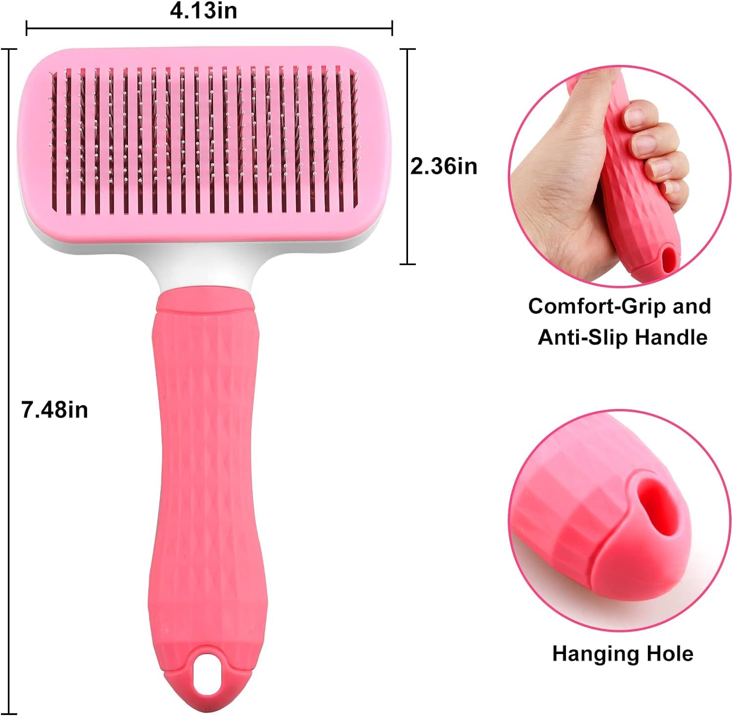 Broccy Pet Hair Remover, Dog & Cat Brush, Effortless Pet Hair Removal, Multi-Surface Cleaning, Eco-Friendly, Pink - Image 2