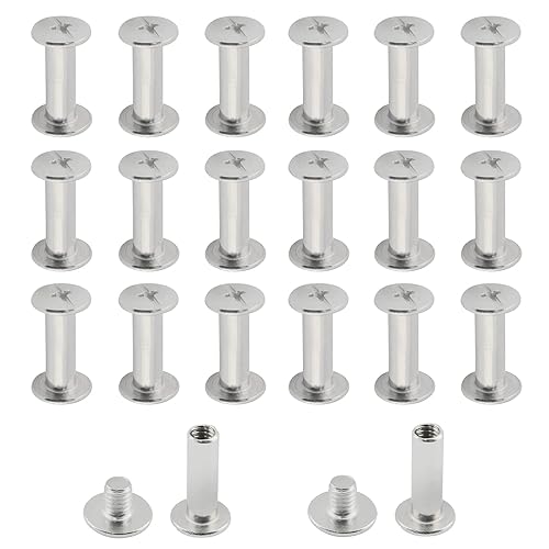 Miniatura 2 de Chicago Screw ZZLZX - Juego de 20 tornillos de fijación Chicago chapados en níquel de 0.197 in x 0.591 in, pernos de tornillo redondos de cabeza