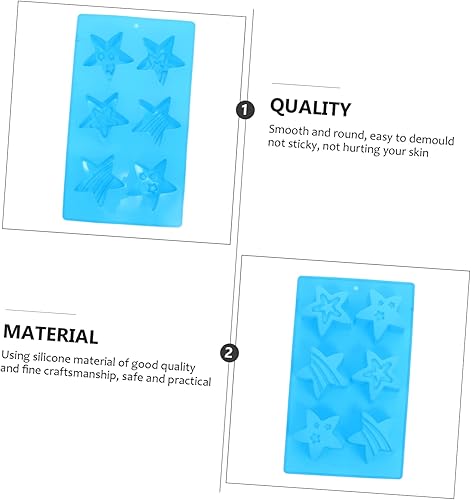 Miniatura 8 de COHEALI Molde de estrella de seis agujeros y cinco puntas galletas en forma de estrella jabón de resina en forma de estrella pastel moldes de