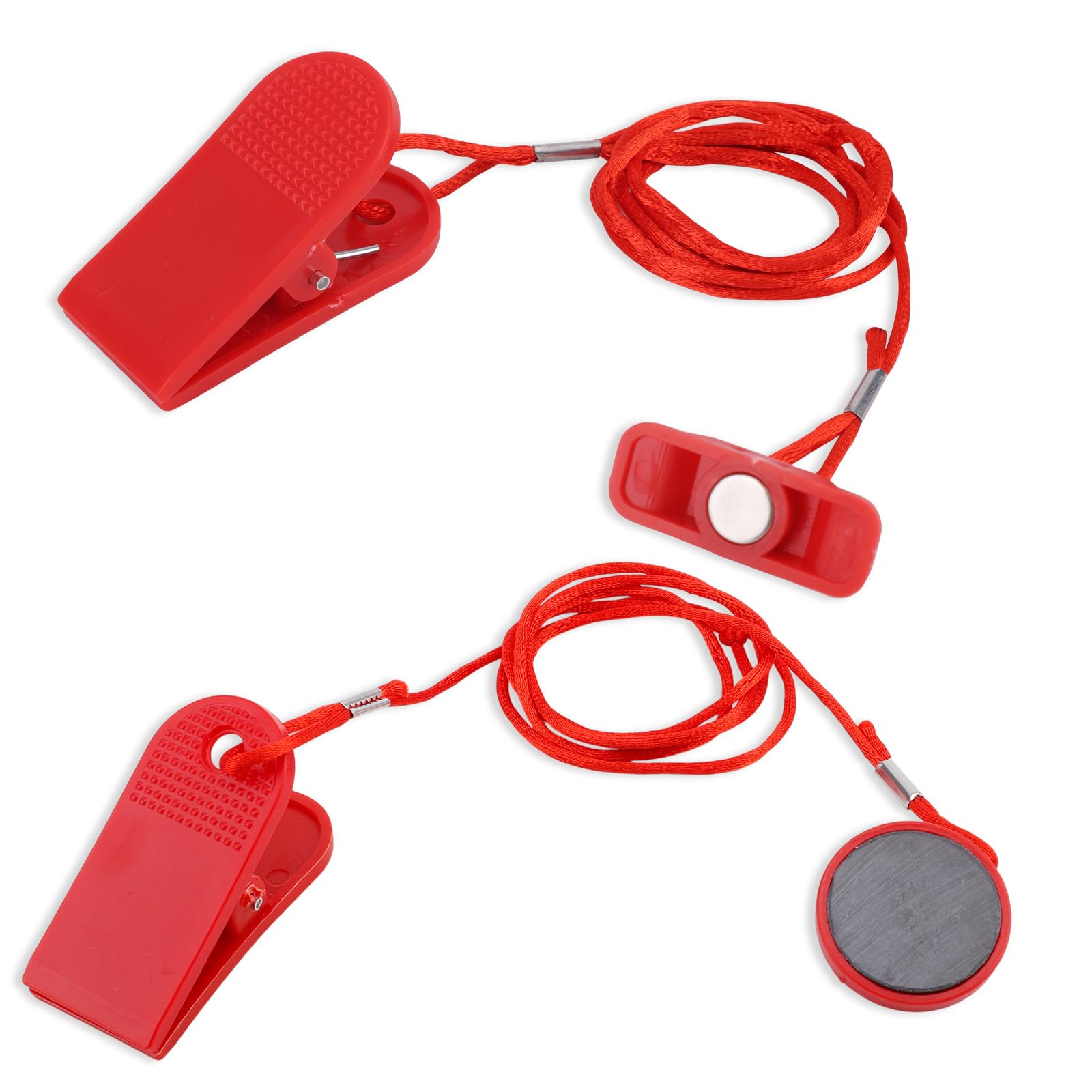 2pcs Treadmill Magnet Safety Keys, Universal Emergency Stop Switch with Clip & Cord Magnetic Safety Switch Compatible with Most Treadmills